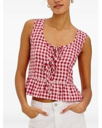 Rails - Jonah Gingham Peplum Top - Lyst