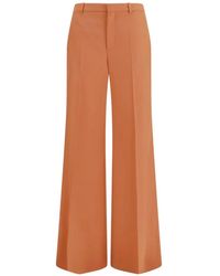 Chloé - High-Waisted Flared Cotton Pants - Lyst