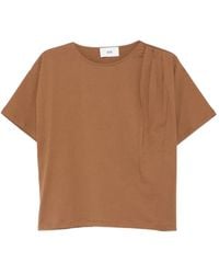 SOLOTRE - Gathered-Trim T-Shirt - Lyst