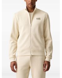 EA7 - Logo-Patch Zip-Up Sweater - Lyst