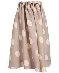 KHAITE - Gesmockte Midi-Rok Met Stippen - Lyst