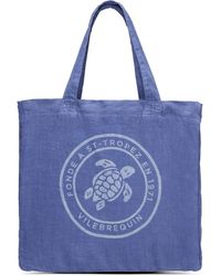 Vilebrequin - Turtle-print Linen Tote Bag - Lyst