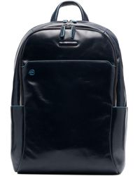 Piquadro - Leather Logo-patch Backpack - Lyst