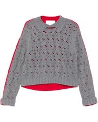Circus Hotel - Distressed-Pullover Mit Zopfmuster - Lyst