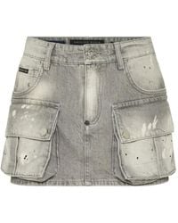 Philipp Plein - Denim Cargo Mini Skirt - Lyst
