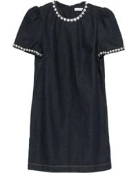 Zimmermann - Abito Corto Denim Con Decorazione - Lyst