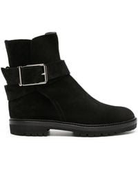 Manolo Blahnik - Buckle-Detail Suede Ankle Boots - Lyst