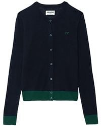 Zadig & Voltaire - Missya Logo-Embroidered Cardigan - Lyst