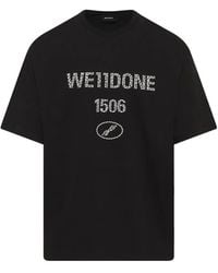 we11done - Washed Pearl-Embellished T-Shirt - Lyst