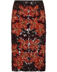 P.A.R.O.S.H. - Minijupe Fleurie À Sequins - Lyst