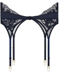 Aubade - Satin Memories Embroidered Suspender Belt - Lyst