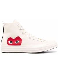 COMME DES GARÇONS PLAY - Sneakers play bianche in tessuto - Lyst