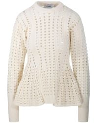Nude - Pull En Maille Ajourée À Ourlet Péplum - Lyst