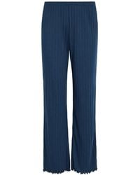 Eberjey - Pointelle-Knit Lettuce-Edge Trousers - Lyst