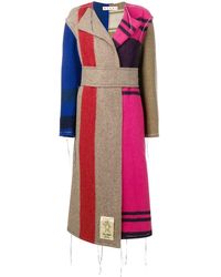 Marni Contrast Panel Unfinished Long Coat - Meerkleurig
