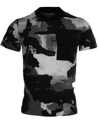 Dolce & Gabbana - Camouflage-Pattern Patch-Pocket T-Shirt - Lyst