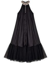 Mes Demoiselles - Embellished Tulle-Trim Maxi Dress - Lyst