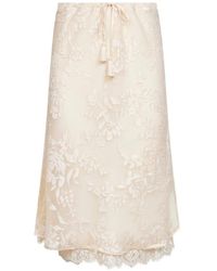 ERMANNO FIRENZE - Ramie Midi Skirt - Lyst