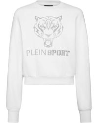 Philipp Plein - Tiger-print Cropped Sweatshirt - Lyst