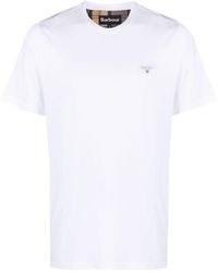 Barbour - T-Shirt mit Logo-Stickerei - Lyst