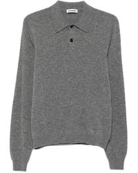 Jil Sander - Long-Sleeve Wool Polo Shirt - Lyst