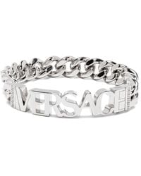 Versace - Logo-lettering Bracelet - Lyst