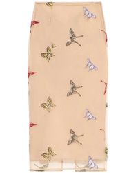 Blumarine - Butterfly-Applique Midi Skirt - Lyst