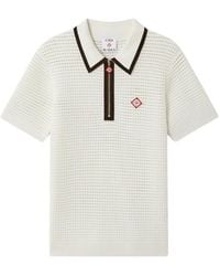 CASABLANCA - Waffle-Stitch Wool Polo Shirt - Lyst
