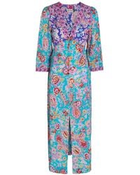 RIXO London - Dahlia Floral-Print Silk Midi Dress - Lyst