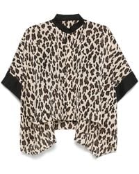 Sacai - Bluse Mit Leoparden-Print - Lyst