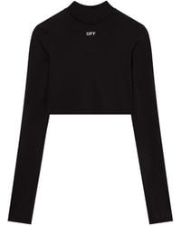Off-White c/o Virgil Abloh - Haut Crop Off Stamp À Manches Longues - Lyst