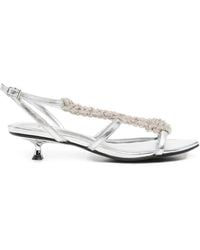Marc Ellis - Crystal-Embellished Metallic-Effect Sandals - Lyst