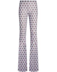 Etro - Floral-print Flared Trousers - Lyst