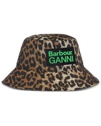 Ganni - X Barbour Leopard-Print Logo-Patch Hat - Lyst