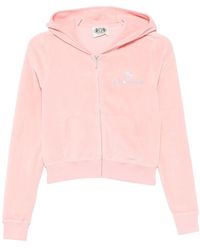 Sporty & Rich - X Juicy Couture Rhinestone-Embellished Velour Hoodie - Lyst