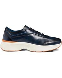 Santoni - Perforated Leather Sneakers - Lyst