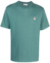 Maison Kitsuné - Fox-motif Cotton T-shirt - Lyst