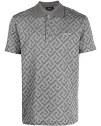 Versace - Polo Con Stampa La Greca - Lyst