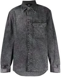 DIESEL - Marbled-Effect Denim Jacket - Lyst