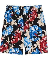 Ami Paris - Floral-Print Elasticated-Waist Shorts - Lyst