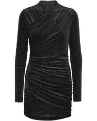 ROTATE BIRGER CHRISTENSEN - Vestido corto de terciopelo de manga larga - Lyst