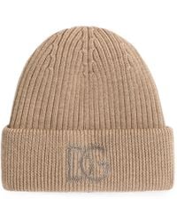 Dolce & Gabbana - Virgin Wool Hat With Logo - Lyst