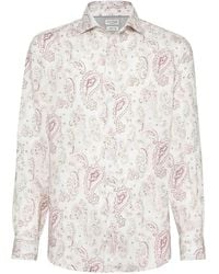 Brunello Cucinelli - Paisley-Print Linen Shirt - Lyst