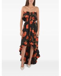 Philipp Plein - Floral-Print Ruffled Maxi Dress - Lyst