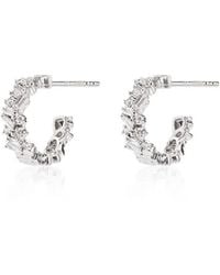 Suzanne Kalan - 18Kt Classic Icon Mini Diamond Hoop Earrings - Lyst