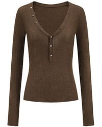 Oude Waag - Ribbed-Knit V-Neck Top - Lyst