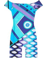 PUCCI - Combishort Vivara À Épaules Dénudées Et Imprimé Iride - Lyst