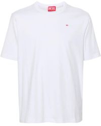 DIESEL - Cotton T-Shirt With Logo Embroidery - Lyst