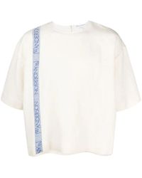 JW Anderson - Logo-Stripe Cotton-Blend T-Shirt - Lyst
