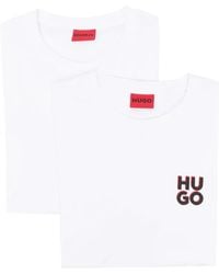 HUGO - T-Shirt Con Stampa (Set Di 2) - Lyst